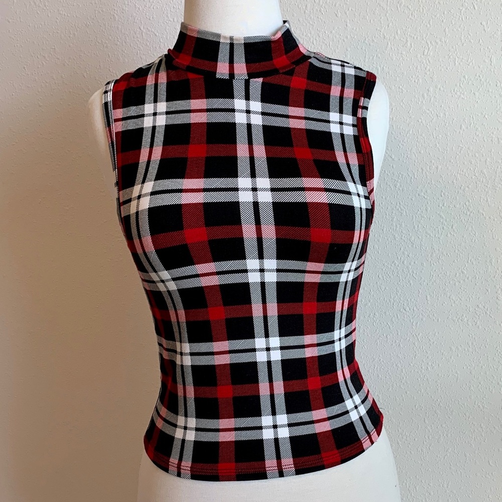 Forever21 Plaid Mock Turtle Neck